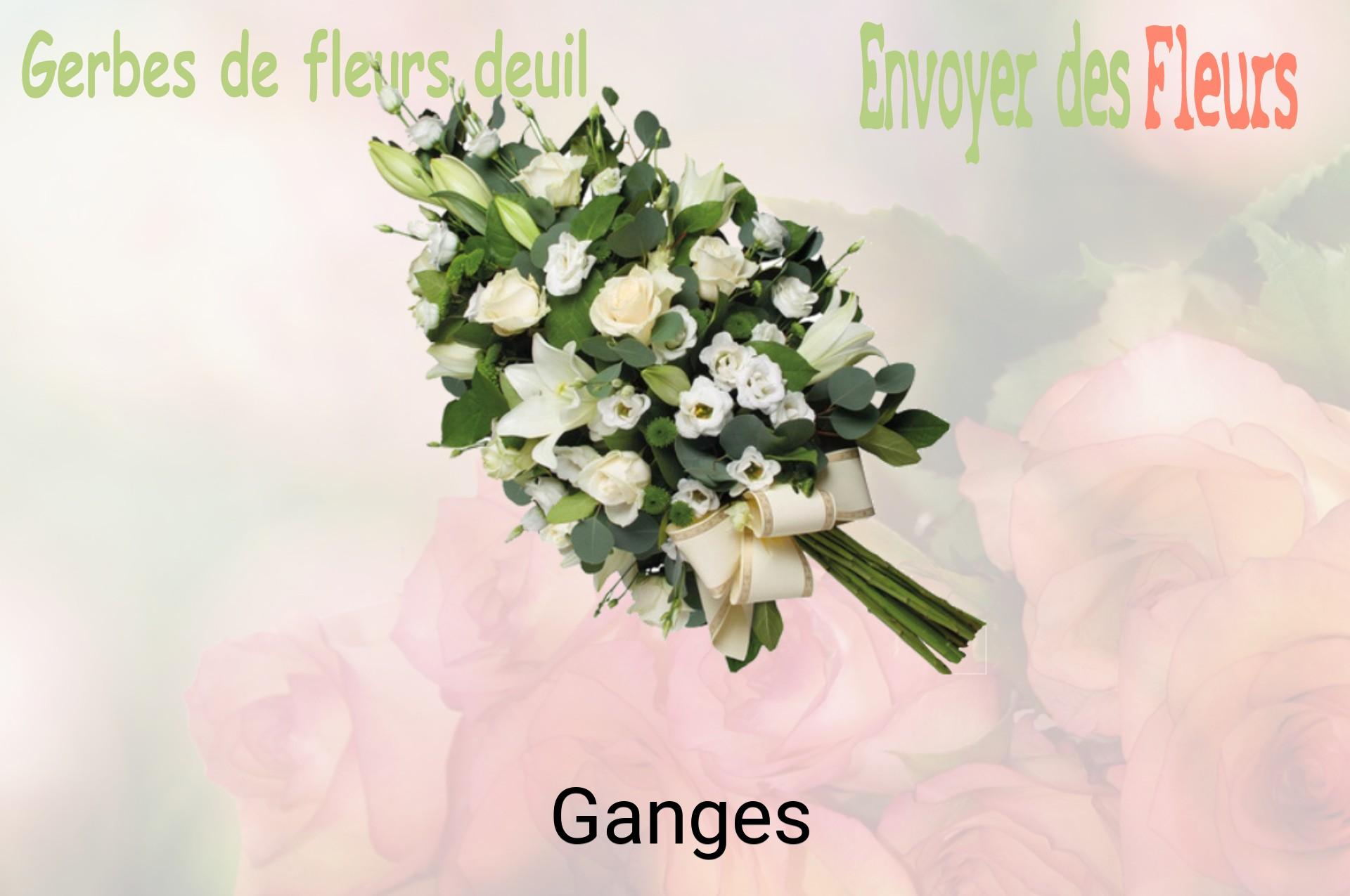 Gerbe de fleurs de deuil livrée à Ganges